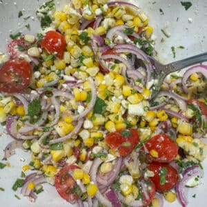 Grilled Corn Salad in a Bowl