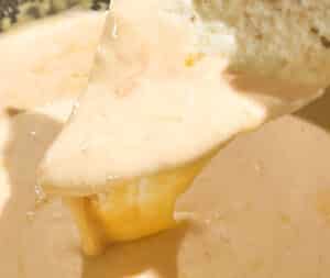 Nacho Cheese Dripping off Chip
