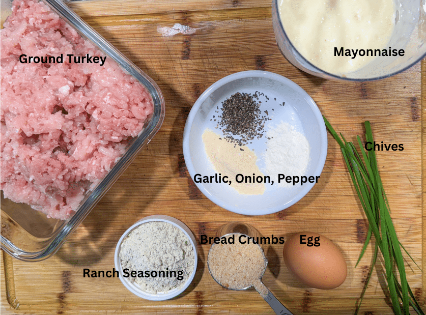 Grilled Ranch Turkey Burger Ingredients
