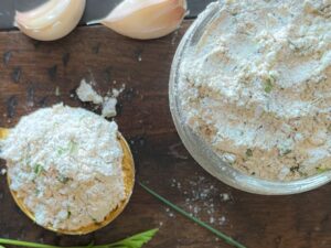 Rowdy Ranch Seasoning in a Jar and on a Spoon
