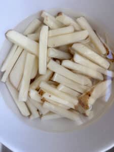 Cut Fries Soaking in Water