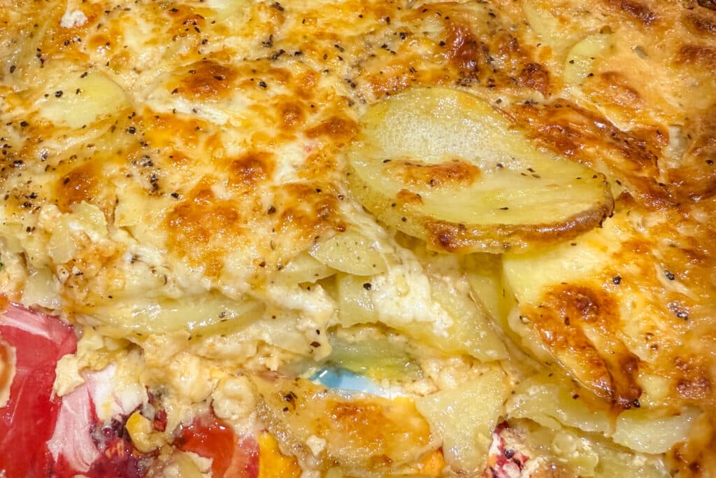 Close Up of Scalloped Potatoes