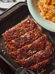 Smoked Turkey Meatloaf in Serving Pan