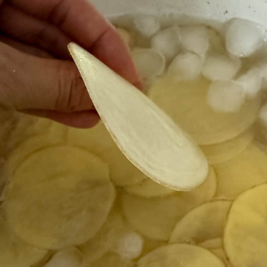 Showing the Very Thin Potato I Used for Potato Chips