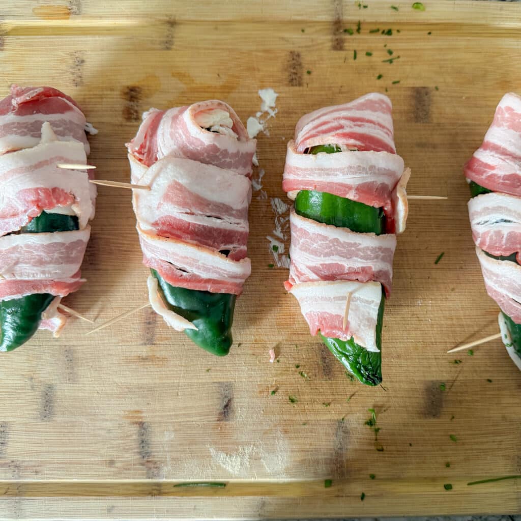 Bacon Wrapped Poblano Peppers