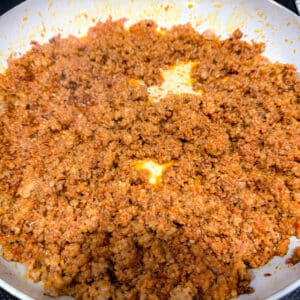 Browned Sausage in a Skillet