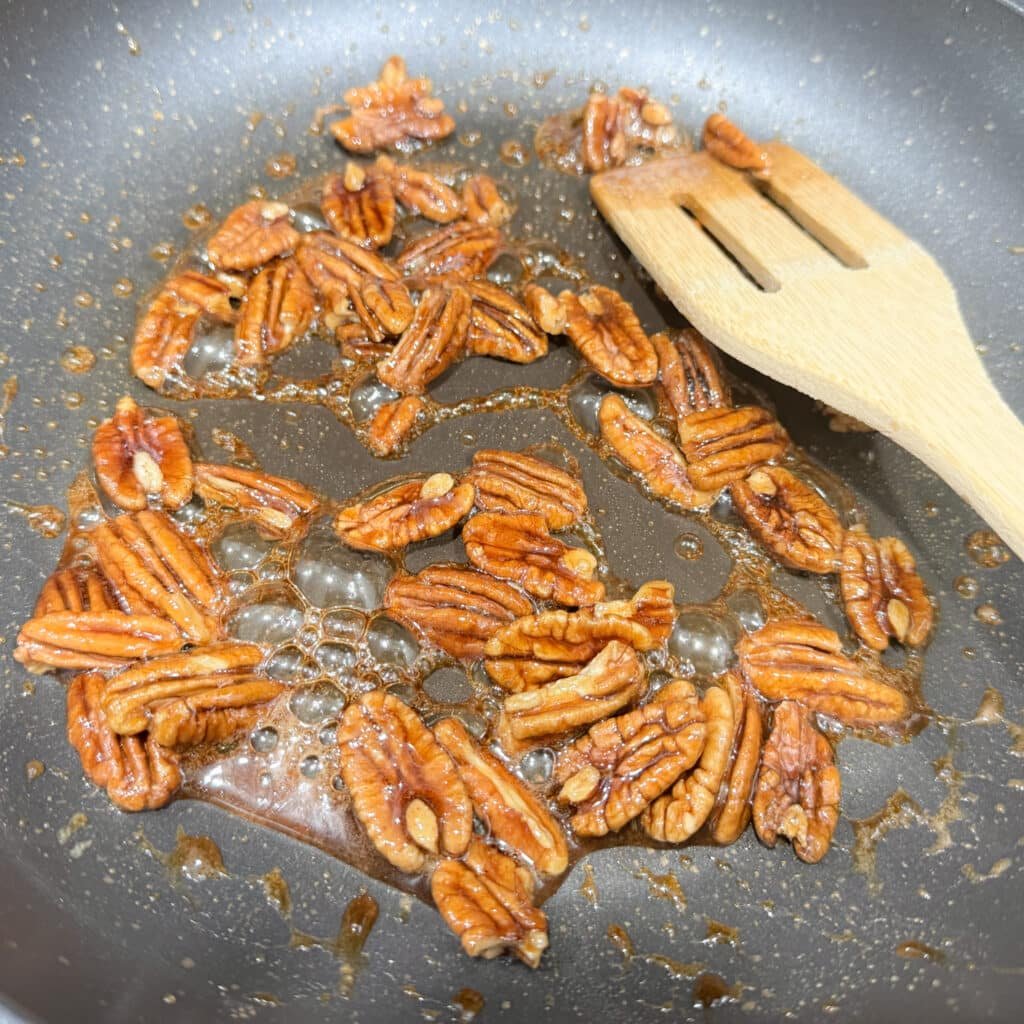 Candied Pecans in a Skillet