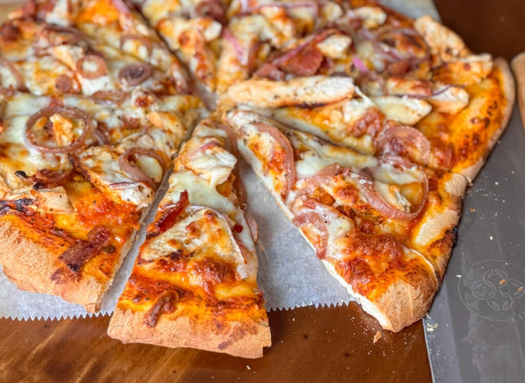 Chicken Bacon Ranch Pizza Close Up
