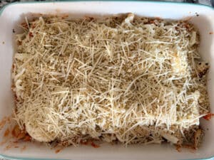 Cheese Topping on Chicken Parmesan Casserole