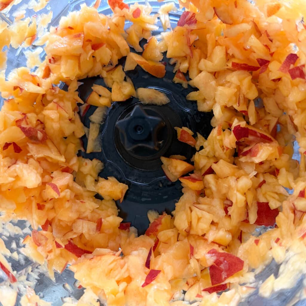 Peaches Chopped in Food Processor