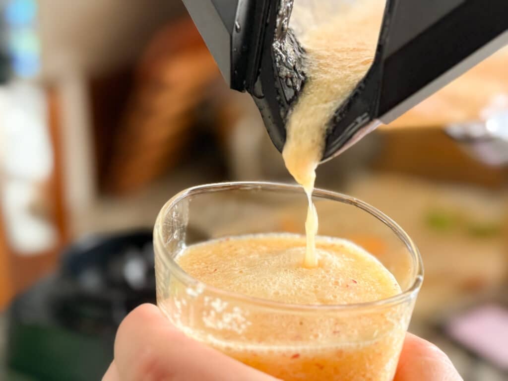 Pour Peach Bourbon Margarita into a Rocks Glass