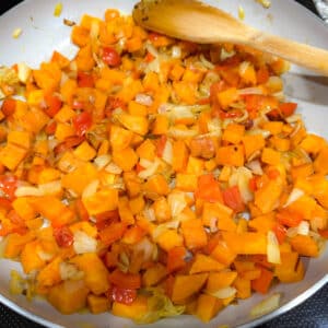 Sauteed Sweet Potatoes, Onions and Peppers