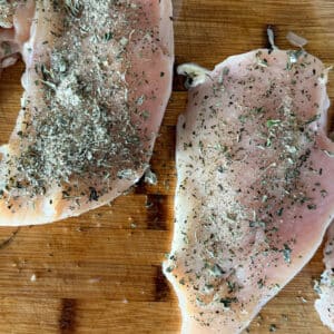 Chicken Cutlets with Seasonings on Them