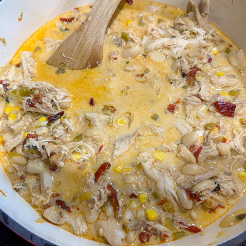 Add Cream to Chicken and White Bean Chili