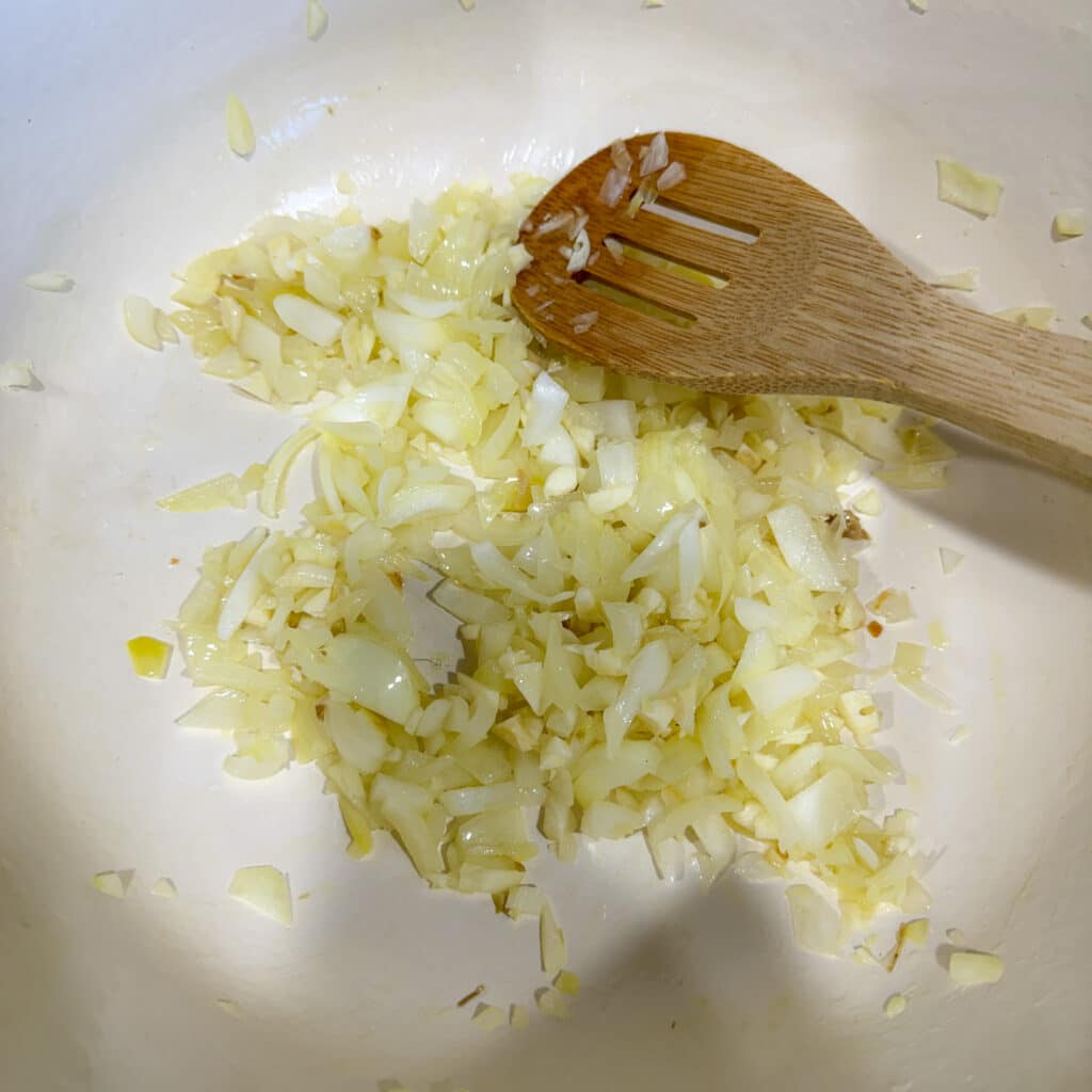 Sautéed Onions and Garlic for Chicken and White Bean Chili