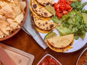 Crunchy Poblano Ground Beef Tacos