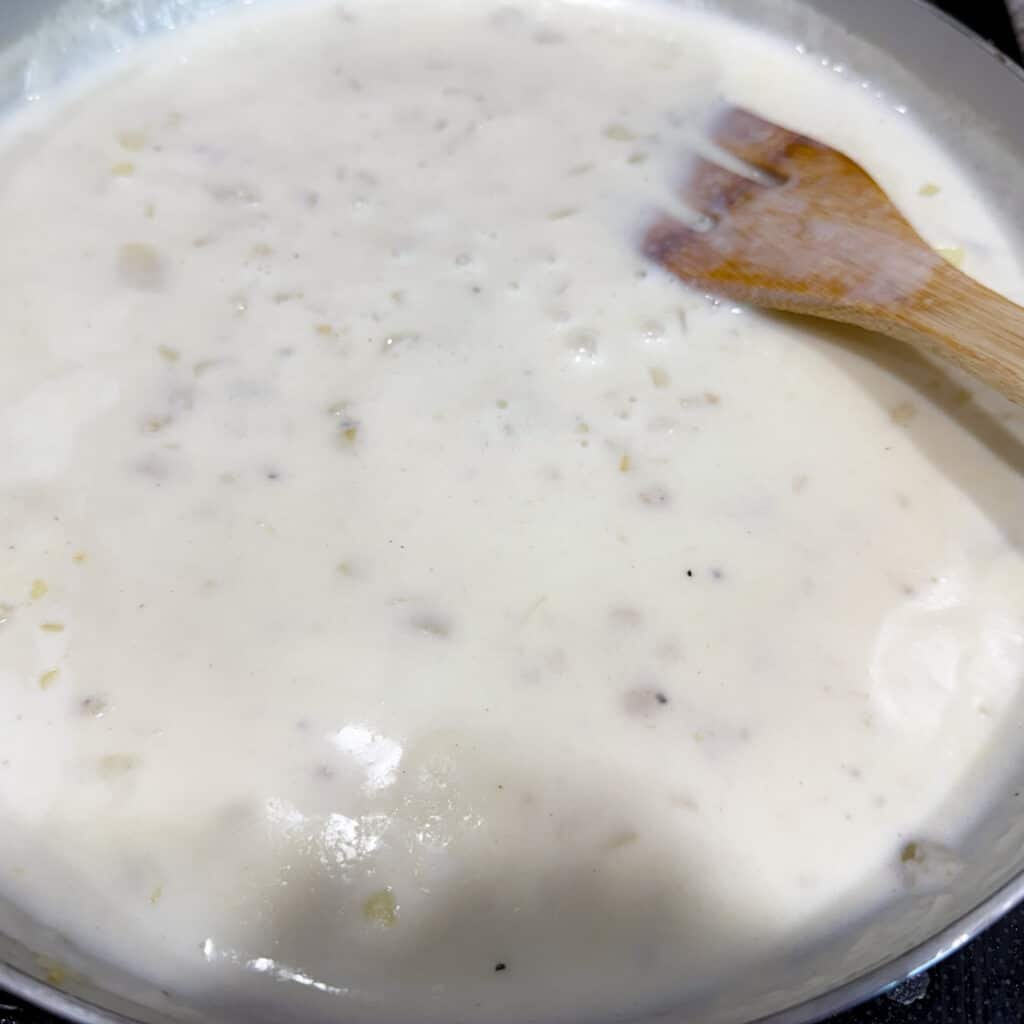 Milk Sauce Ready for Cheese