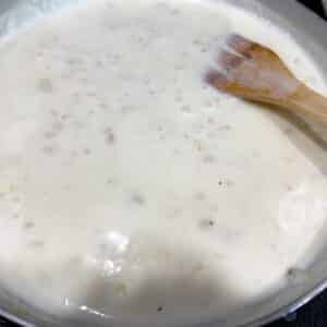 Milk Sauce Ready for Cheese
