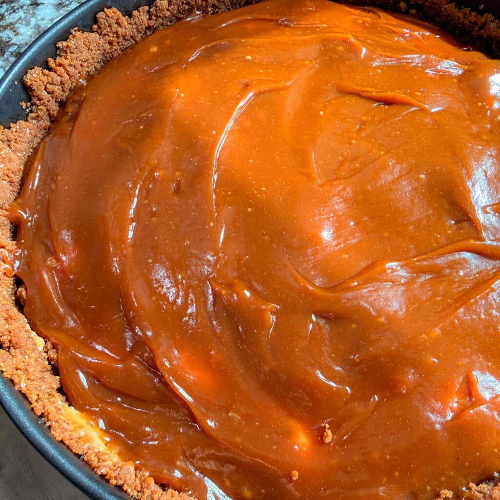 Cookie Butter Topping on Cheesecake