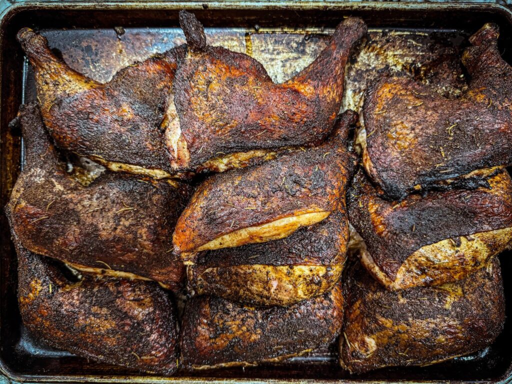 Bbq Chicken Quarters off Smoker