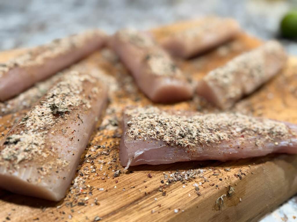 Blackened Seasoning on Mahi Mahi Filets