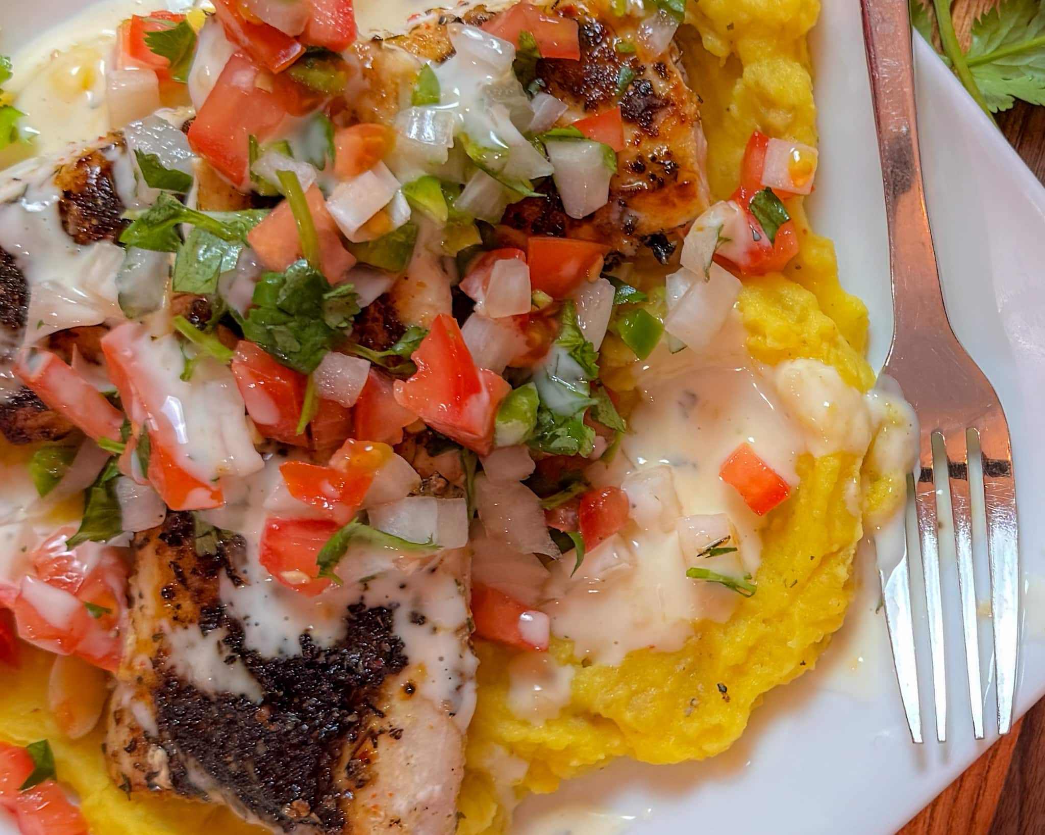 Peruvian Blackened Mahi Mahi and Aji Amarillo Potatoes