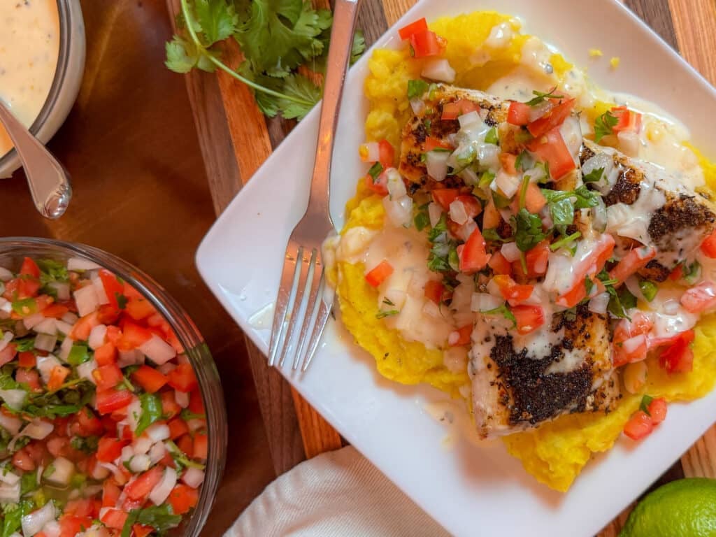 Peruvian Blackened Mahi Mahi and Aji Amarillo Potatoes