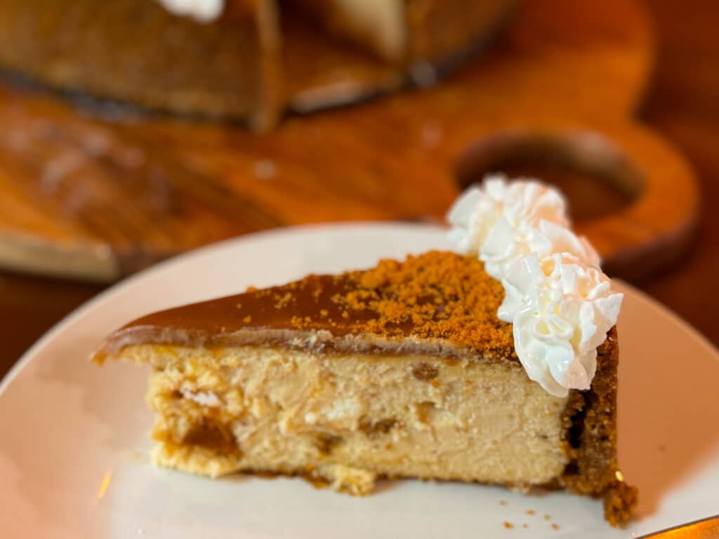 Slice of Cookie Butter Cheesecake