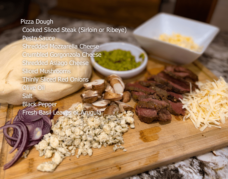 Steak and Gorgonzola Pizza Ingredients