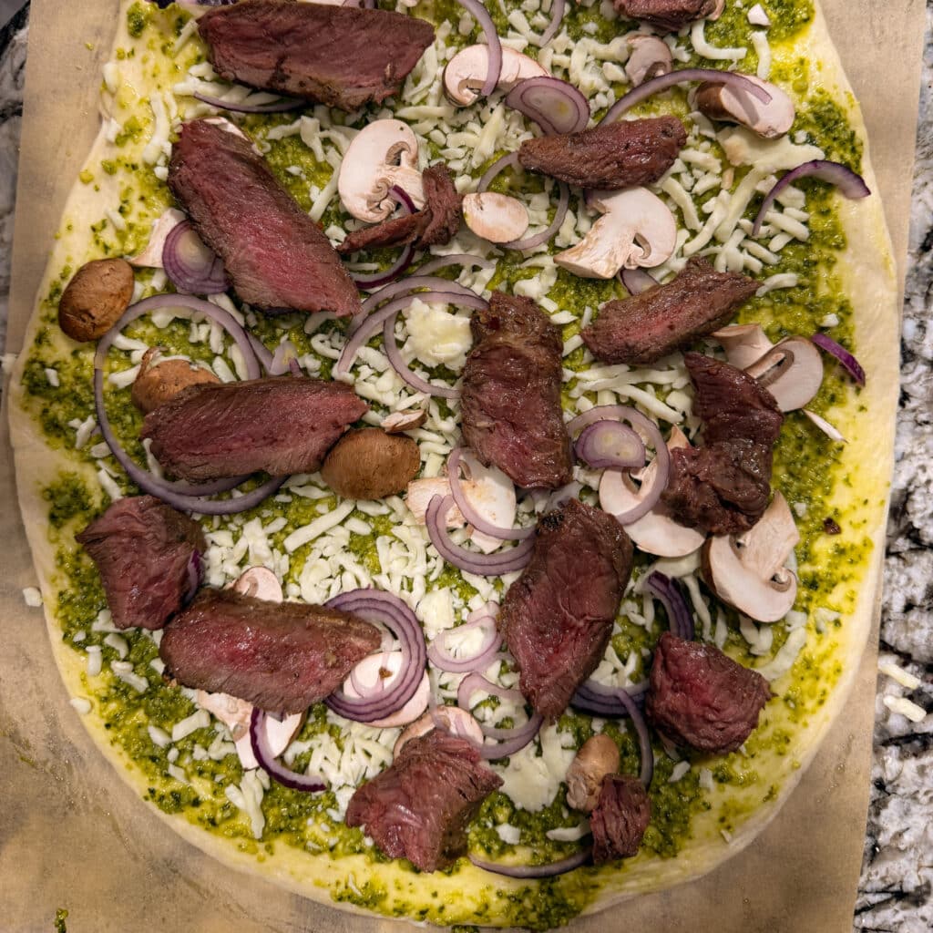 Steak Topping for Steak and Gorgonzola Pizza