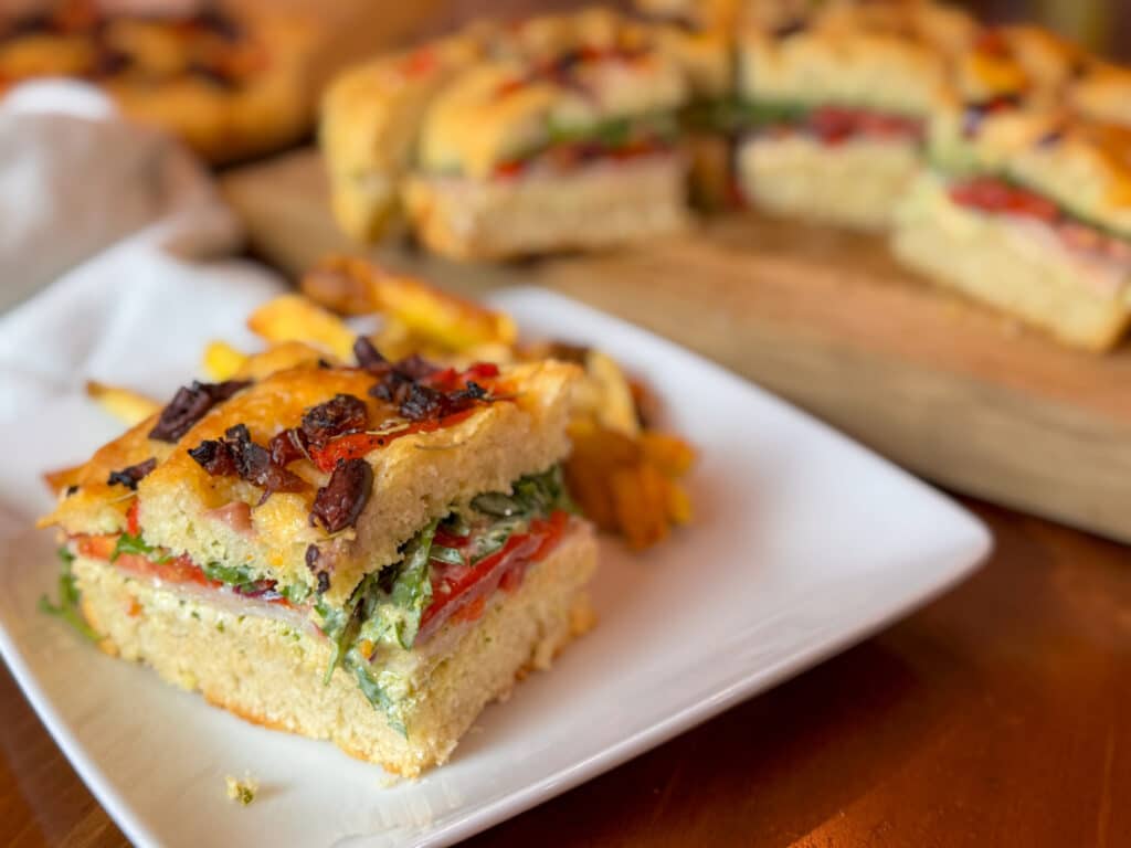 Mediterranean Turkey Focaccia Sandwich